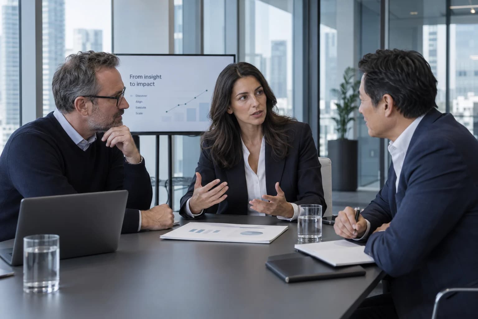 Illustrative executive discussion around a strategy map